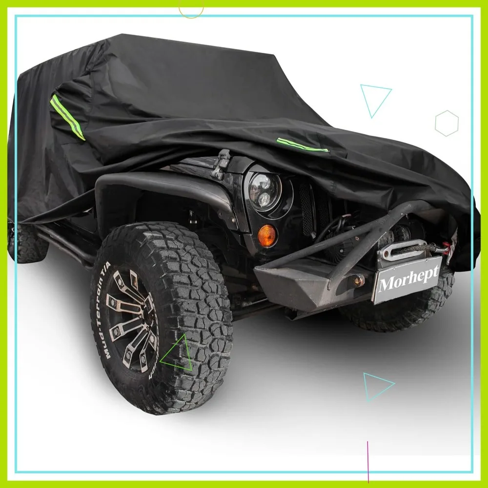 

Waterproof Cover for Jeep Wrangler 2 Door 1987-2023 All-Weather Protection with Zipper Black