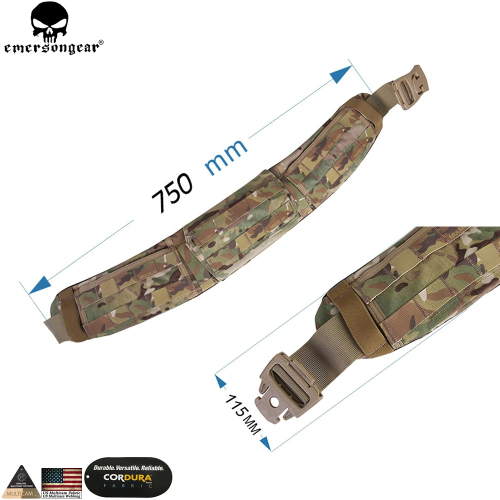 EMERSONGEAR AVS Low Profile Belt Molle Waist Belt Waistband emerson Hunting Accesstories Multi-camo Black Belt EM9295