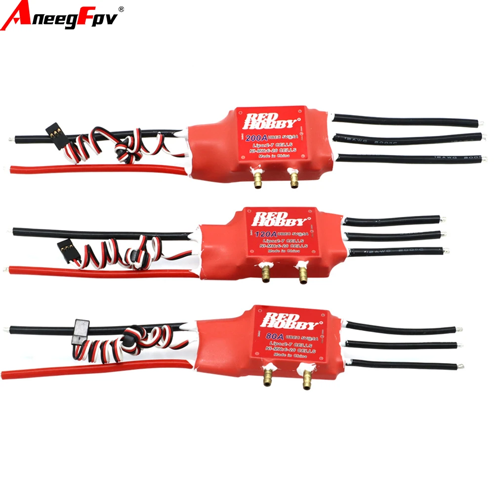 RedHobby Hélice subacuática neumática bidireccional sin escobillas refrigerada por agua ESC 80A 120A 200A para barco RC