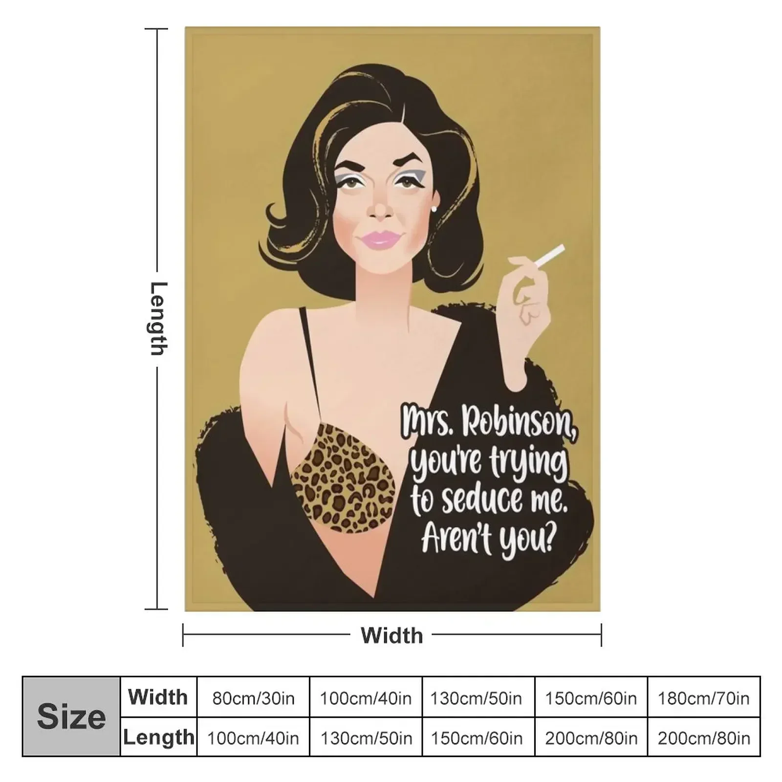 Mrs. Robinson Throw Blanket couch cozy soft plush fuzzy picnic outdoor blanket