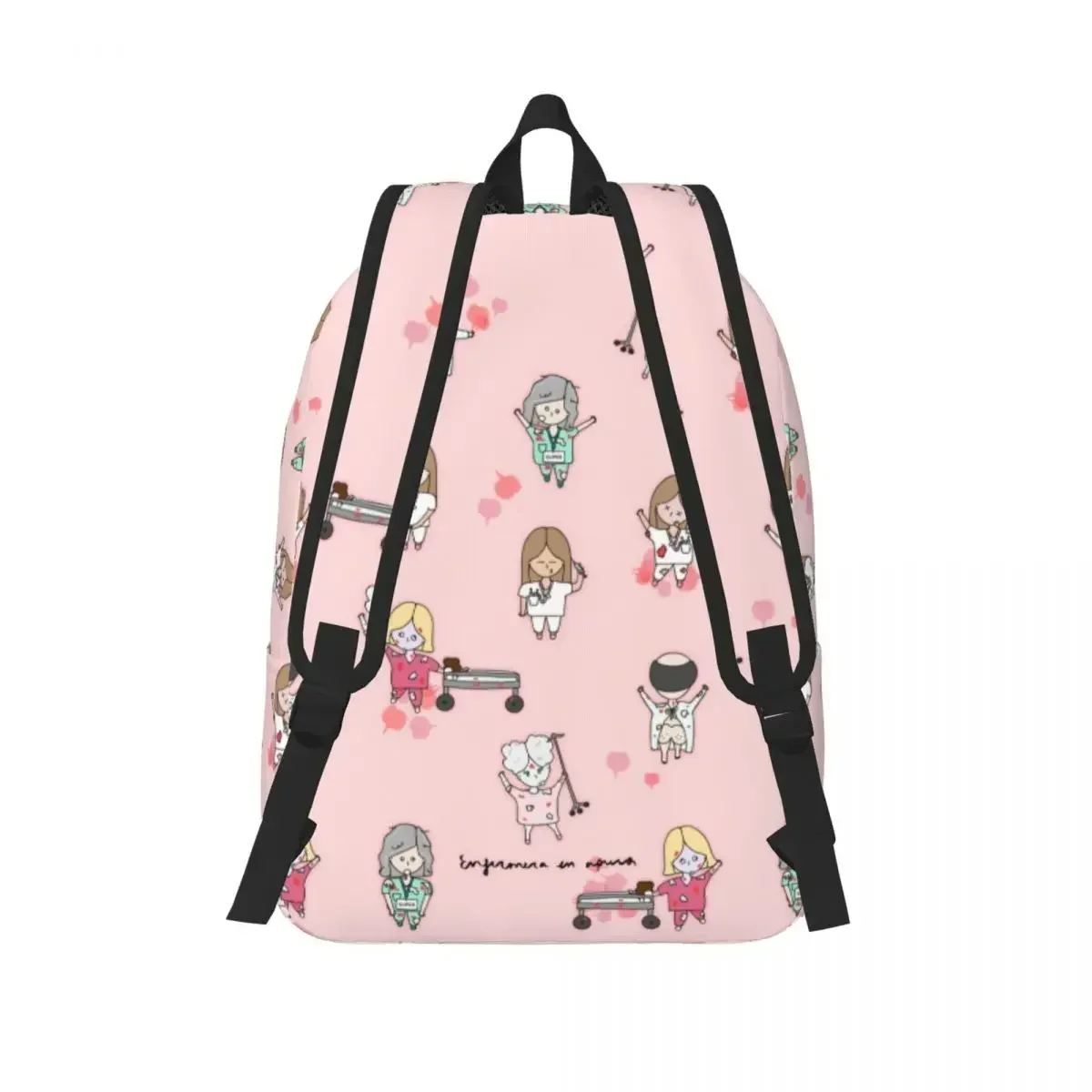 ナースバックパック小学校高校大学生 Enfermera En Apuros ドクターブックバッグ男性女性キャンバスデイパックギフト