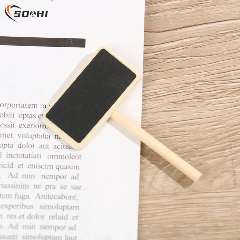 

50 Mini Blackboard Wood Message Slate Rectangle Clip Clip Panel Card Memos Label