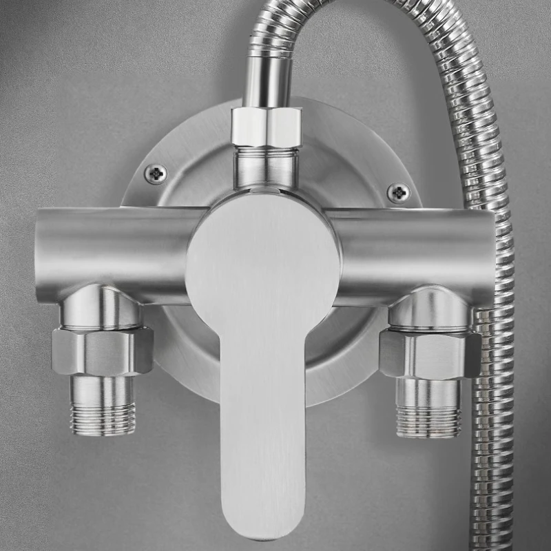 304 Stainless Steel Wall Mounted Hot Cold Shower Mixer Tap Single Handle Bathroom Faucet Accessories