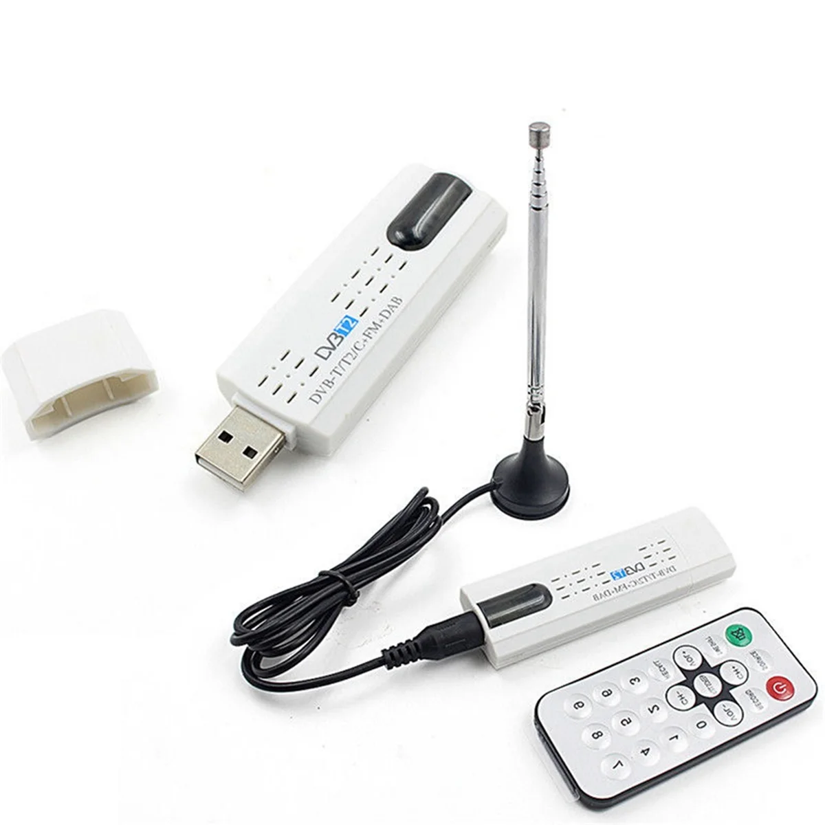 ABSQ-USB 2.0 Цифровой DVB-T/T2 SDR+DAB+FM HDTV ТВ-тюнер Приемник
