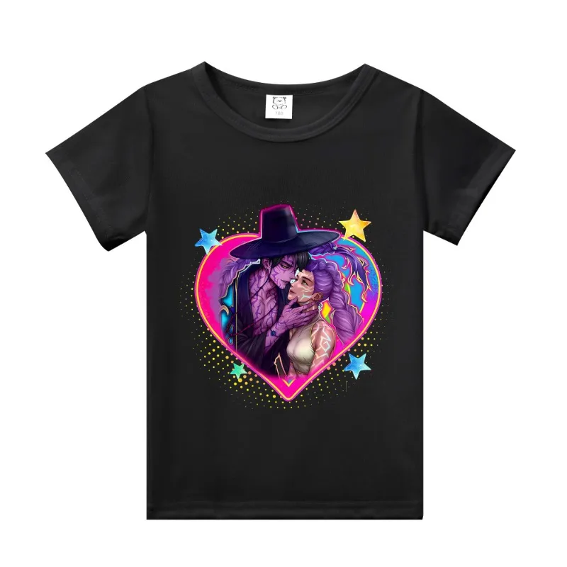 KPop Demon Hunters Children T-shirts Cartoon Printed Figures Tees Anime Short Sleeves Tops Summer Boys Girls Clothes Kids Gift