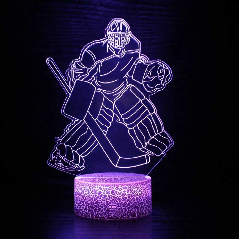 

Nighdn Ice Hockey Goalie Night Light Kids 3D Optical Illusion Lamp 7 Control Changing Christmas Birthday Gift for Boys Girls