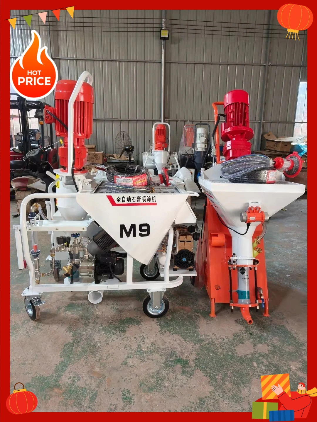 Automatic Gypsum Spraying Machine, Mixing & Spraying All-in-One, Time & Labor Saving with High Efficiency