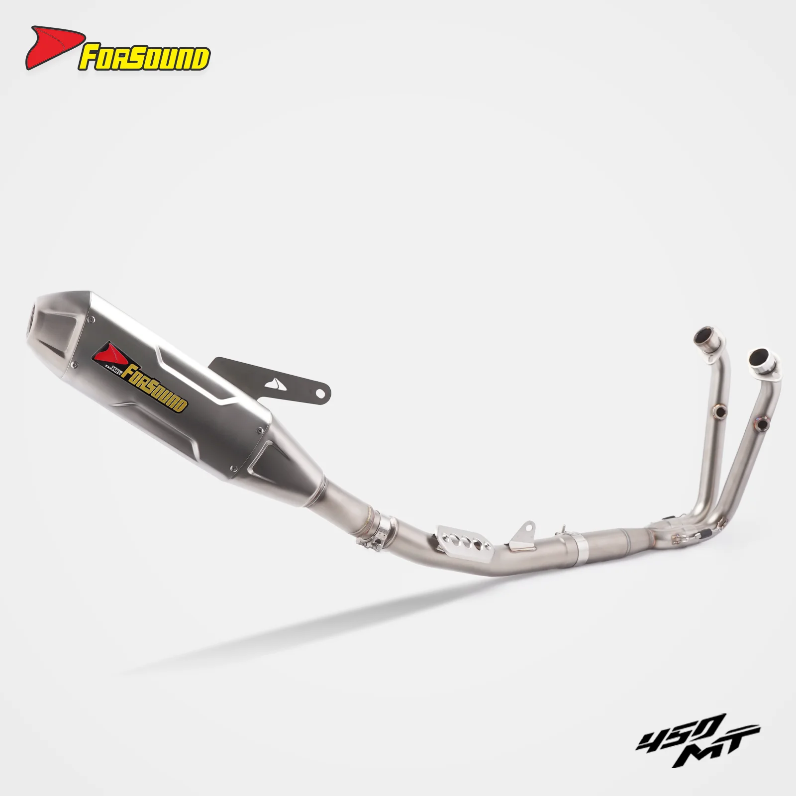 

Forsound Factory Wholesale Price CFMOTO 450MT Titanium Exhaust Valved Muffler with Mid Pipe Resonator
