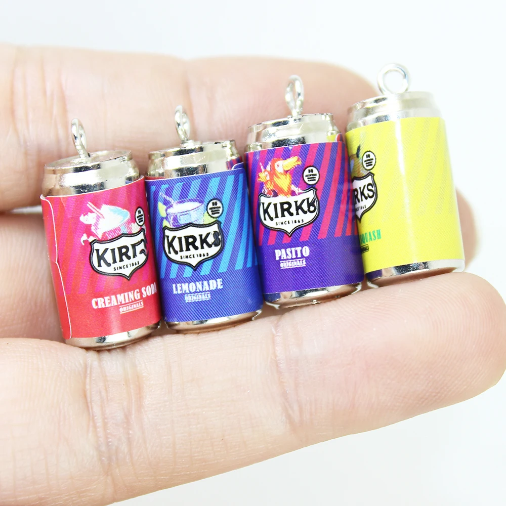 Yamily 8Pcs/Lot Resin Kid Wine 3D Can Charm Bottle Beer Drink Alcohol Liqour DIY Pendant Jewelry For Keychain Earrings Necklace