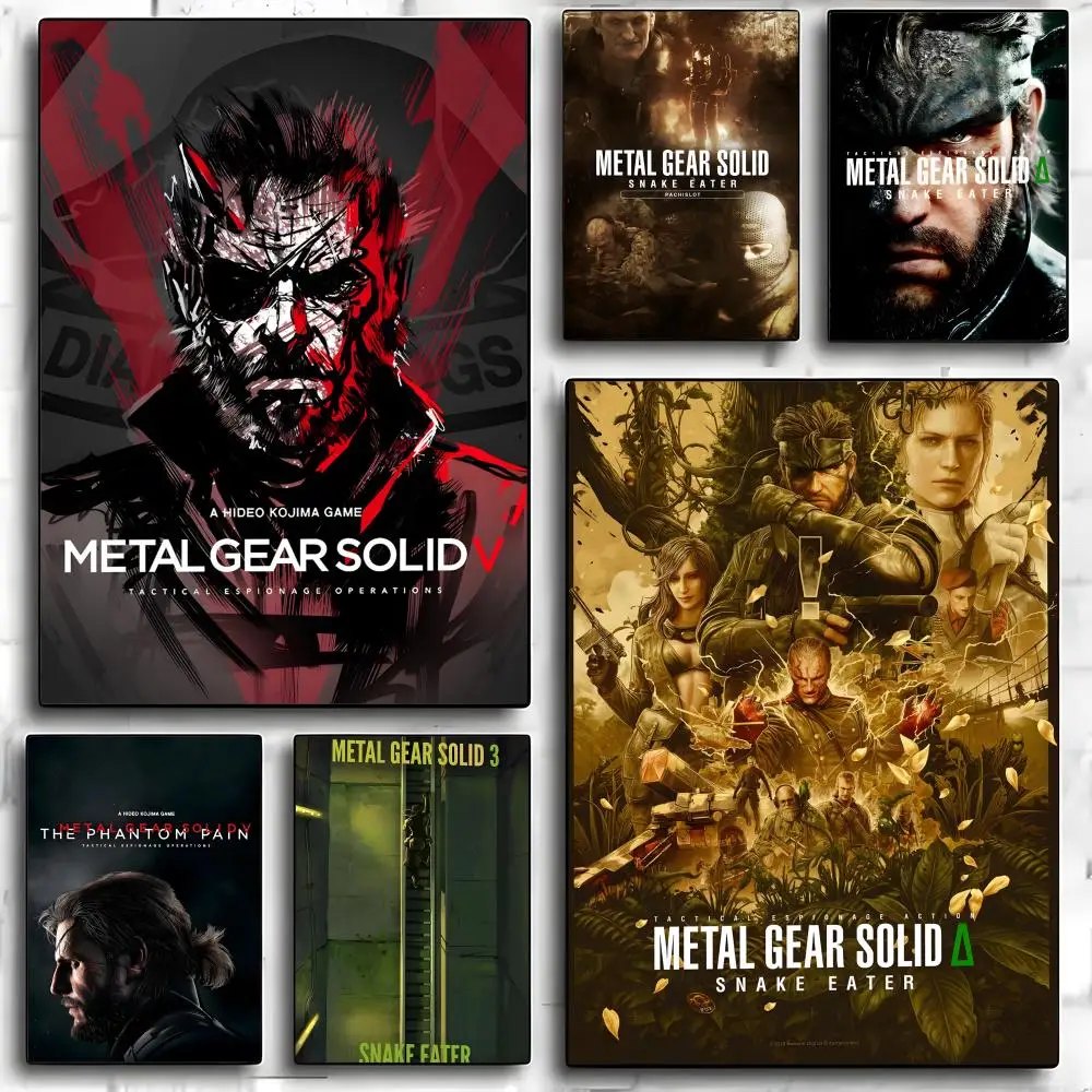 Affiche autocollante en métal Game Metal Gear Solid, autocollant en papier imperméable, décoration murale pour café, bar, chambre