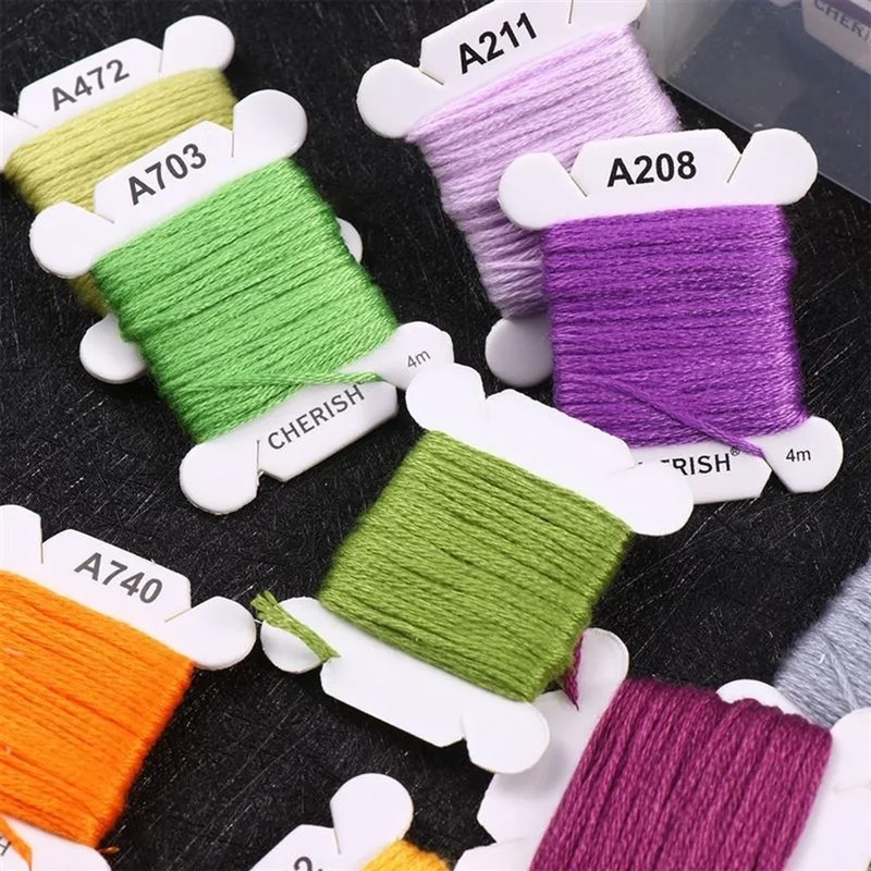 40/80/120 Colors DIY Cotton Embroidery Thread Multi-Color Embroidery Yarn For Sewing Embroidery Thread Set With Organizer Box