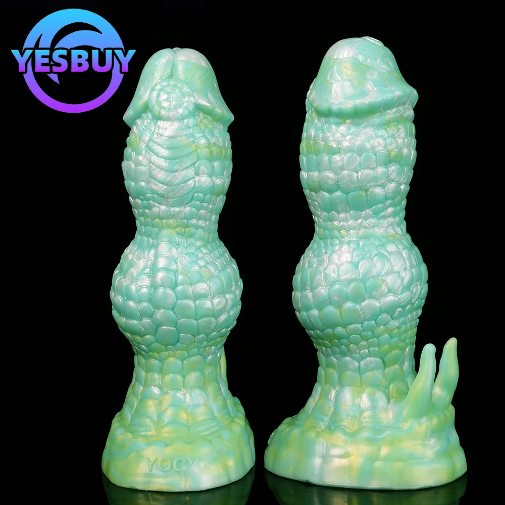 

YESBUY 18CM Silicone Dragon Dildo Realistic Texture Beads Anal Sex Toy Double Knot Penis Butt Vaginal Masturbator For Women Men