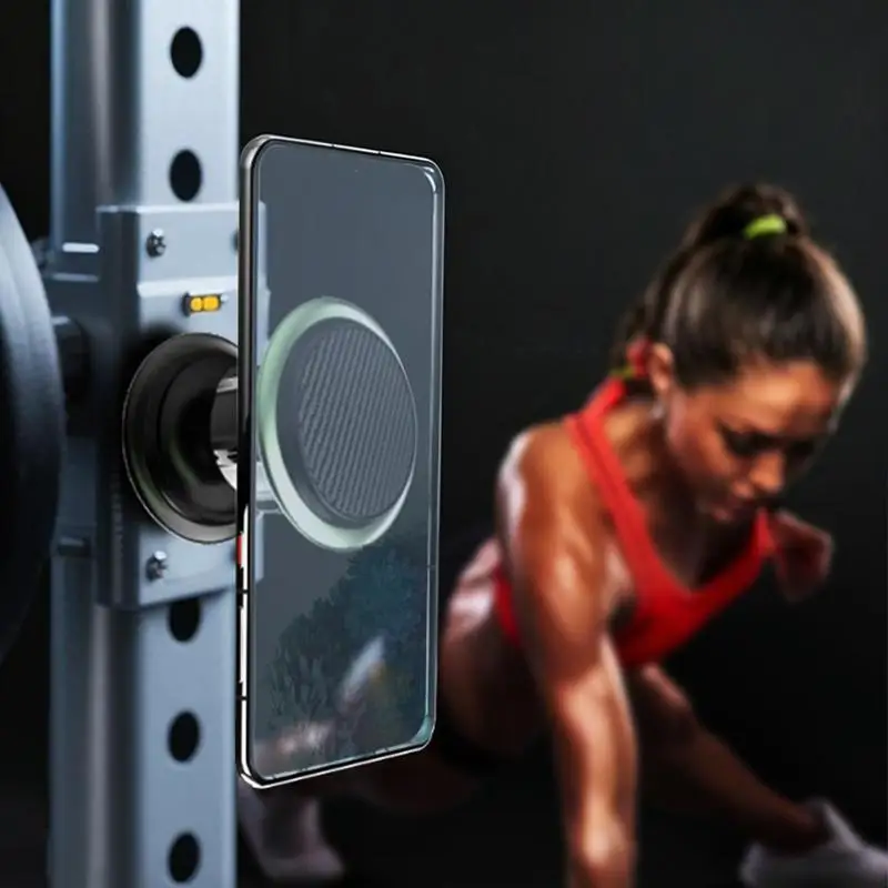 New Dual-Sided Magnetic Phone Holder N38 Strong Magnets Shockproof Hands-Free Mobile Mount for Gym Pilates Workout Training