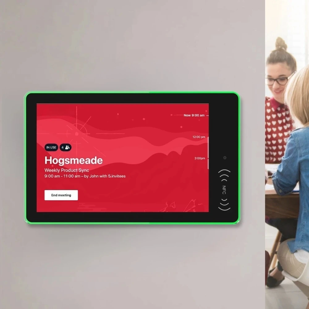 Soporte de pared 10,1" tableta Android Poe con NFC para la programación de salas de reuniones