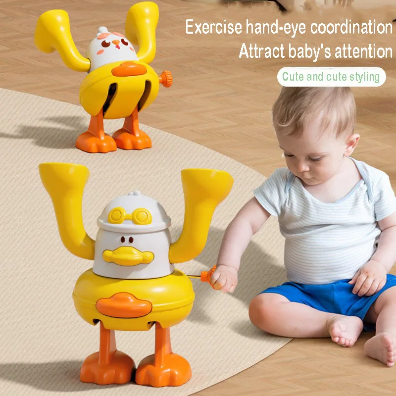Wind Up Tumbling Chick Duck Toy For Kids Flip Flop Somersault Clockwork Pet Novelty Carnival Prize Gift