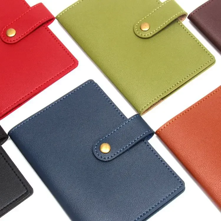 

Fashion Copper Button Passport Holder Luggage Tag Multi-color Extra Thick Leather Passport Cover Luggage Tags Travel Accessories