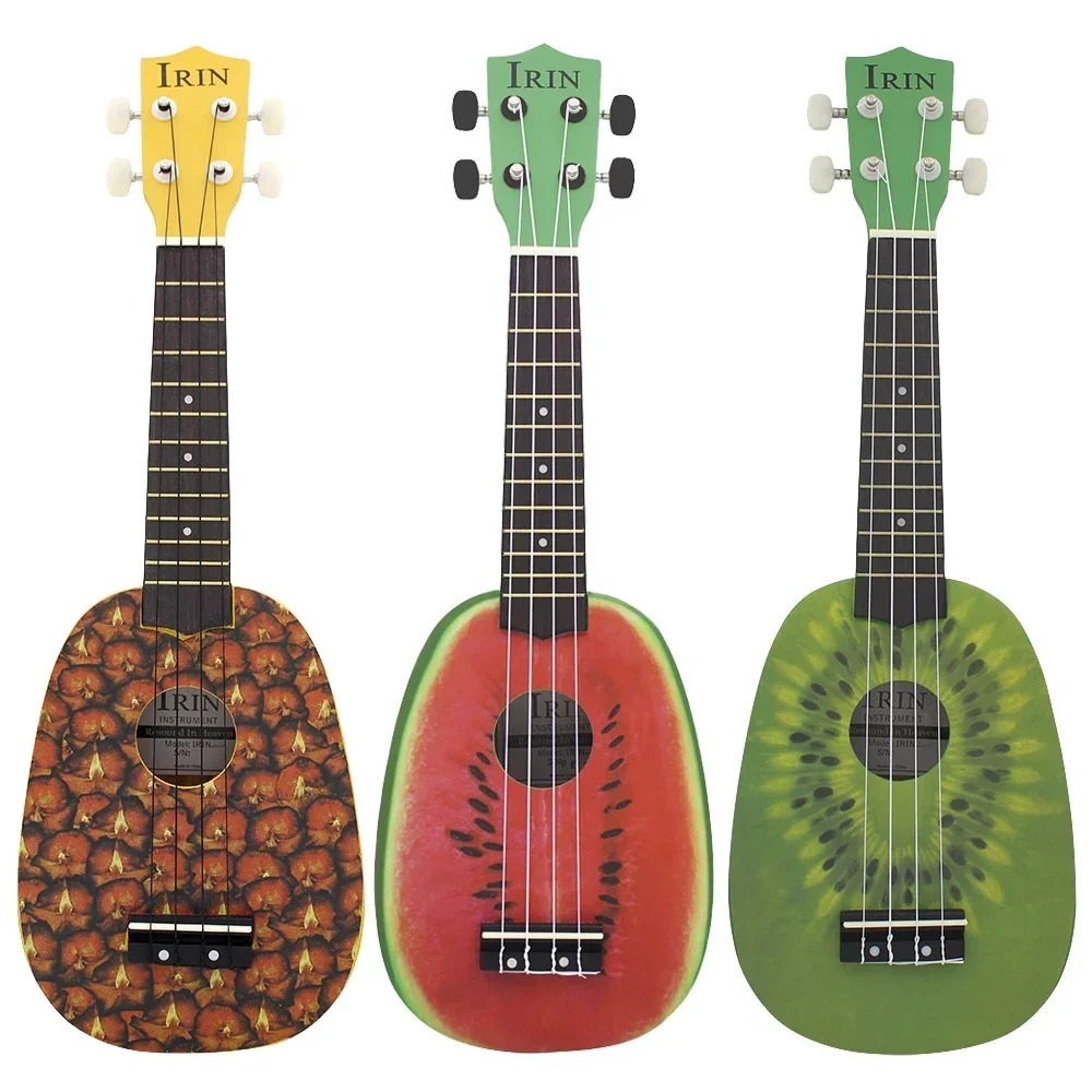 IRIN 21 Inch Solid Wood Ukulele Colored Hawaiian Guitar Cartoon Fruit Ukulele Mini Guitar Enlightenment Music Children\'s Gift