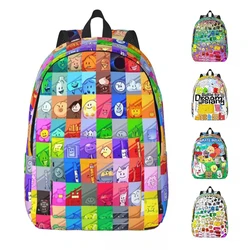 BFDI Inanimate Insanity Characters Casual Backpack Lightweight School Hiking Travel Battle Daypack Men Women Laptop Canvas Bags