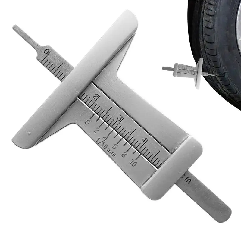 Tire Depth Gauge Stainless Steel Tire Thread Measuring Gauge Meter Caliper Measure Tool Tire Gauge for Car Truck Vehicle