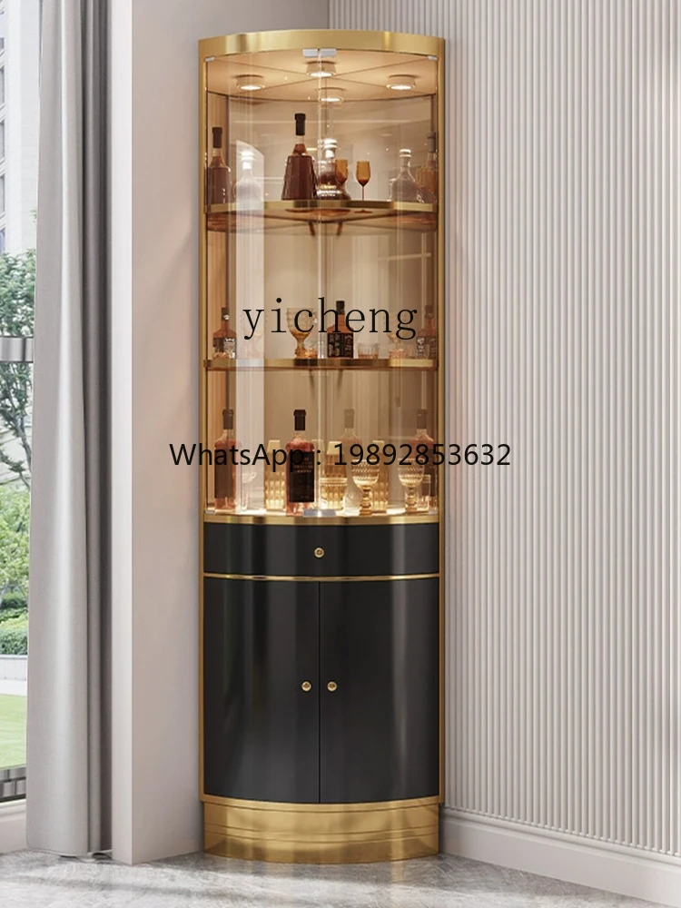 LYY مثلث خزانة مشروبات زجاجية عرض غرفة المعيشة المنزل شقة صغيرة ضوء فاخر الراقية جديد #3