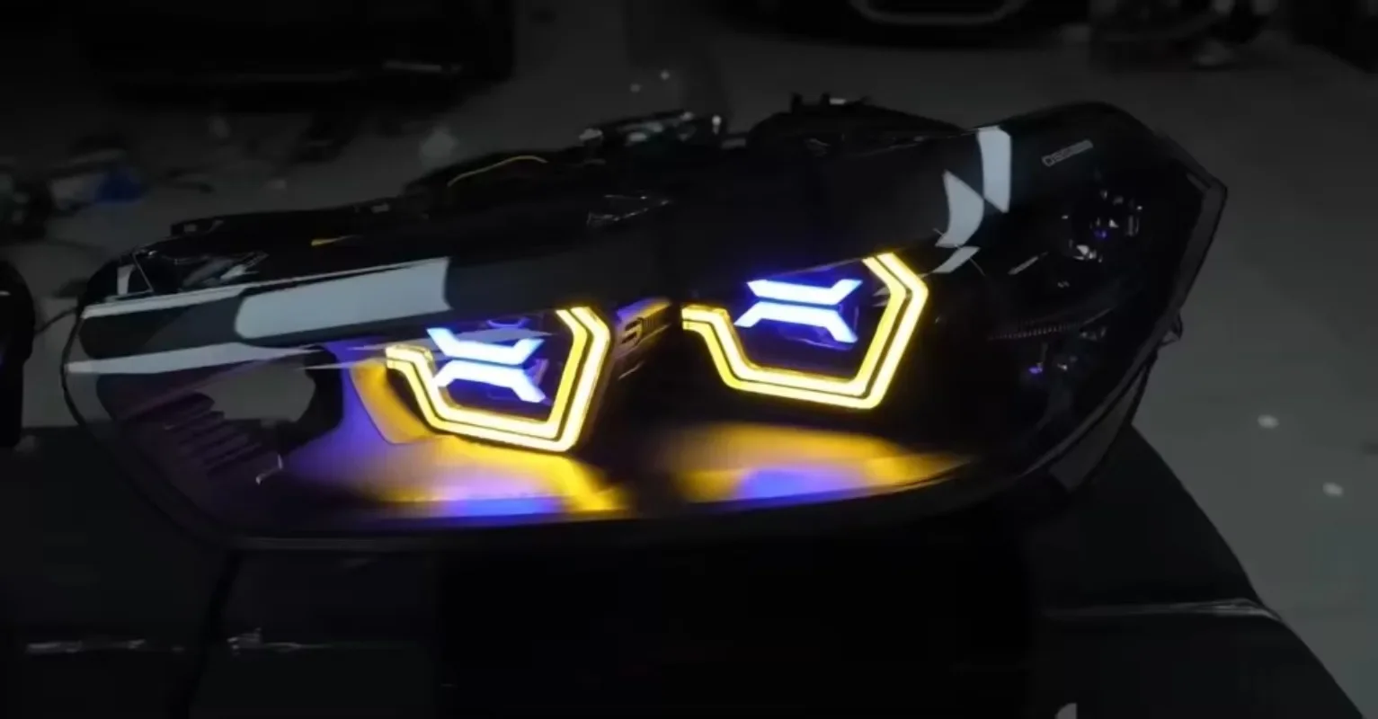 F39 Headlights 2017-2021 OSS RGB Module X2 Modified Ikon Style Front Lights Upgrade Lens Style LED DRL