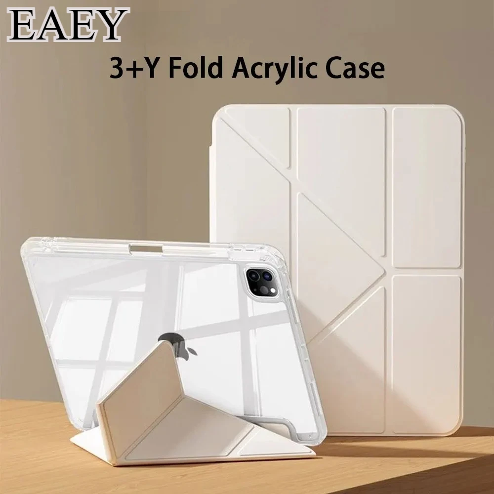 

For iPad Pro 5/6th Gen 11" M3/M4/9.7" 2020-2025, Air 1/2, Mini 6/7, 10/11th Gen 2022-2025 - Ultra-Thin 3-in-1 Foldable Soft Case