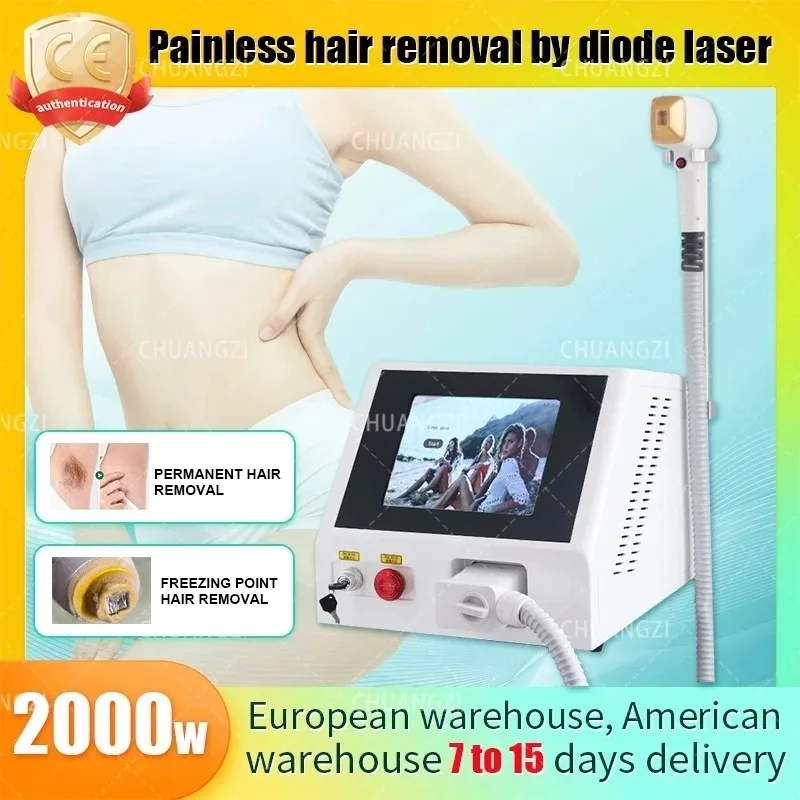 

The latest 2000W laser 3 wavelength ice platinum hair removal 755nm 808nm 1064nm laser diode hair removal