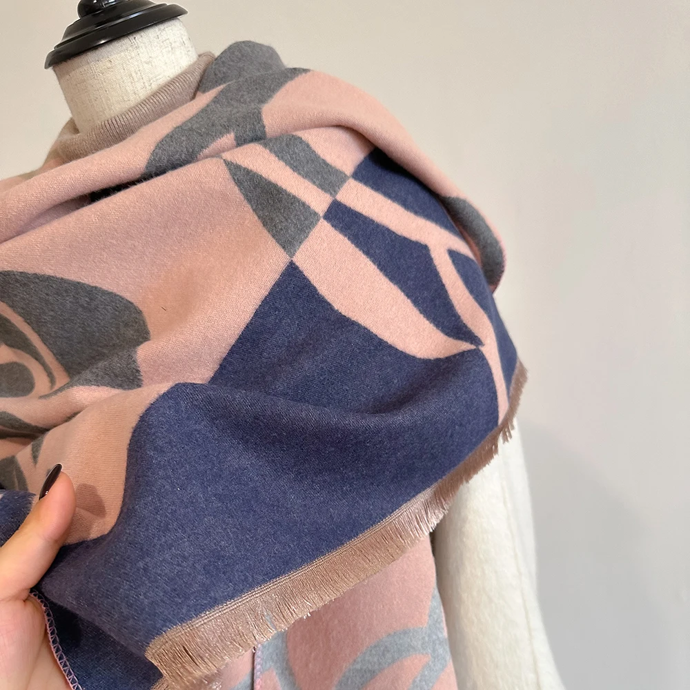 Kaschmir-Schal für Frauen, dick, warm, Winterdecke, Marke, weiblich, Luxus-Qualität, Schal, Wickeltuch, Bufanda 2024, Poncho Echarpe Pashmina – Detail 13