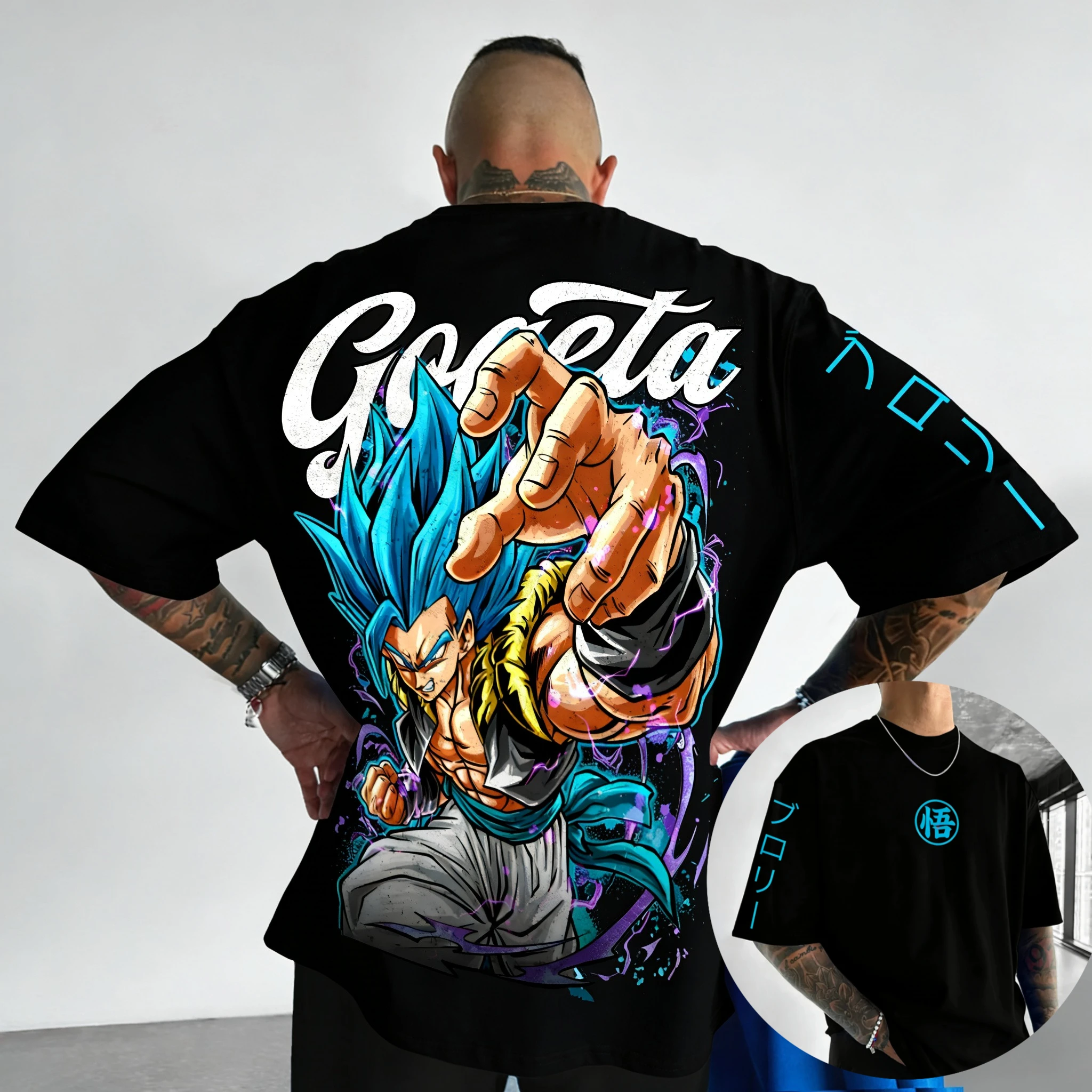 

Мужская и женская футболка с изображением аниме Dragon Ball, высококачественная хлопковая футболка с короткими рукавами, классическая стильная повседневная уличная одежда, оверсайз