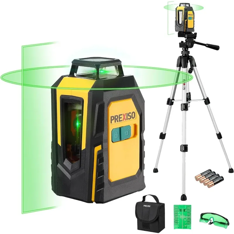 

360° Laser Level with Tripod, 100Ft Self Leveling Cross Line Laser- Green Horizontal Line for Construction, Floor Tile