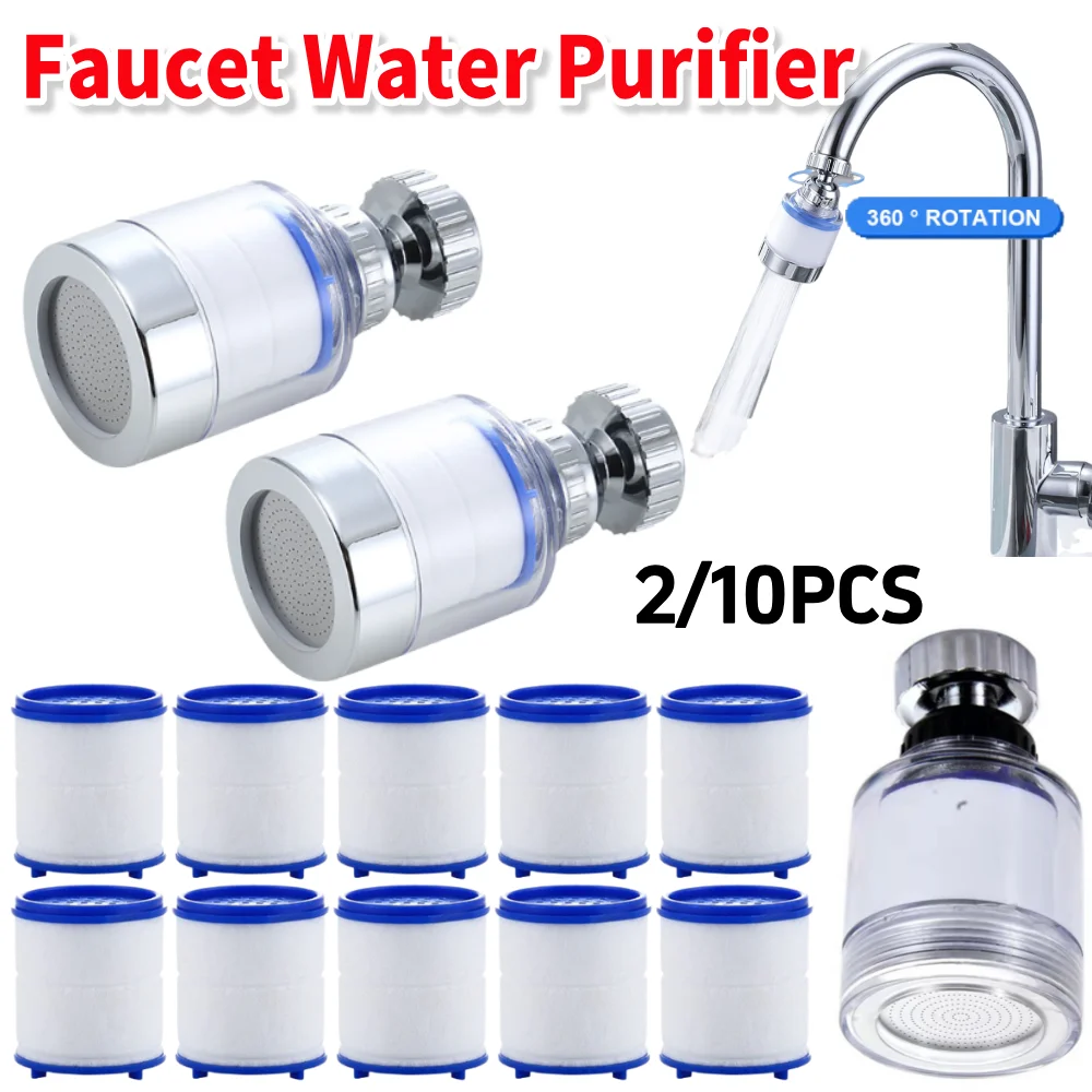 

360 Degree Rotating Splash Filters Faucet Adapter for Household Kitchen Bathroom Water Saving Anti-splash Faucet Water Purifier