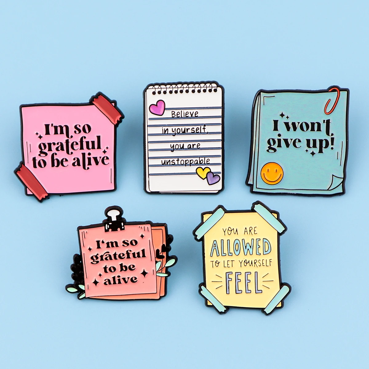 

Self Encouraging Quotes Enamel Pin Badges on Backpack Lapel Pins Brooches on Clothes Jewelry Accessories