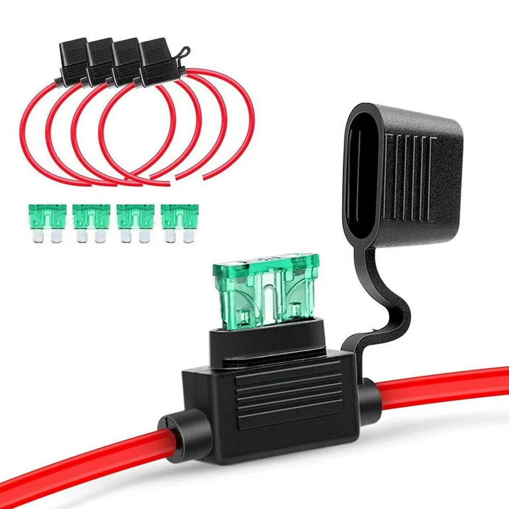 รวม 5 ชิ้น - 12 ATC/ATO อินไลน์ผู้ถือ 30A รถยนต์ฟิวส์กล่องใบมีด 12AWG สําหรับรถเรือ RV Auto Camping รถยานยนต์