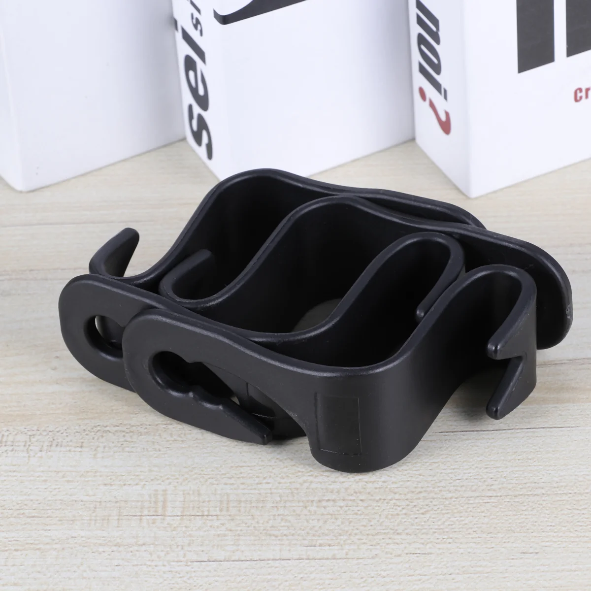 4Pcs Car Hooks Back Seat Concealed Storage Hooks Household Auto Hooks Multi-functional Storage Holder Brown