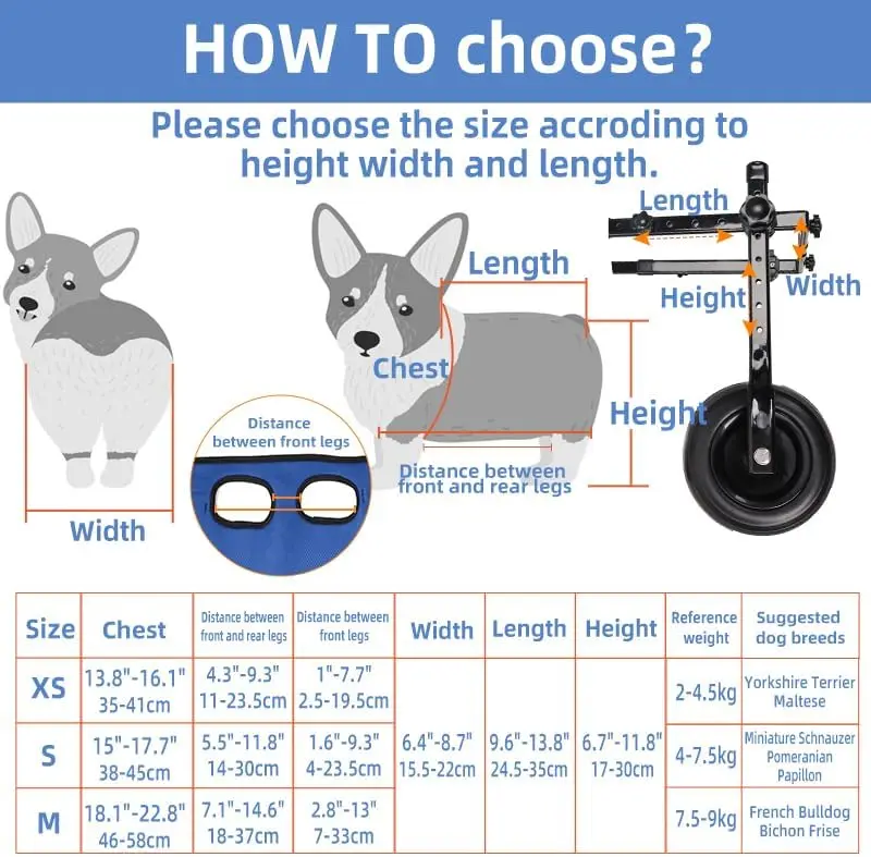 Adjustable Pet Walking Assist Cart With Leg & H/ip Support Bracket Portable Mobility Auxiliary Tool For Small Dogs