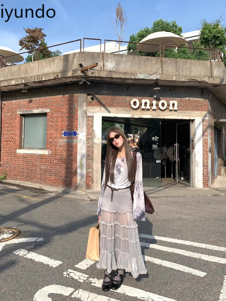 ปลอม 2 ชิ้นGradientเย็บฤดูร้อนชุดยาวVestidos Elegantes Para Mujer Regulai Fit Vestidos De Mujer