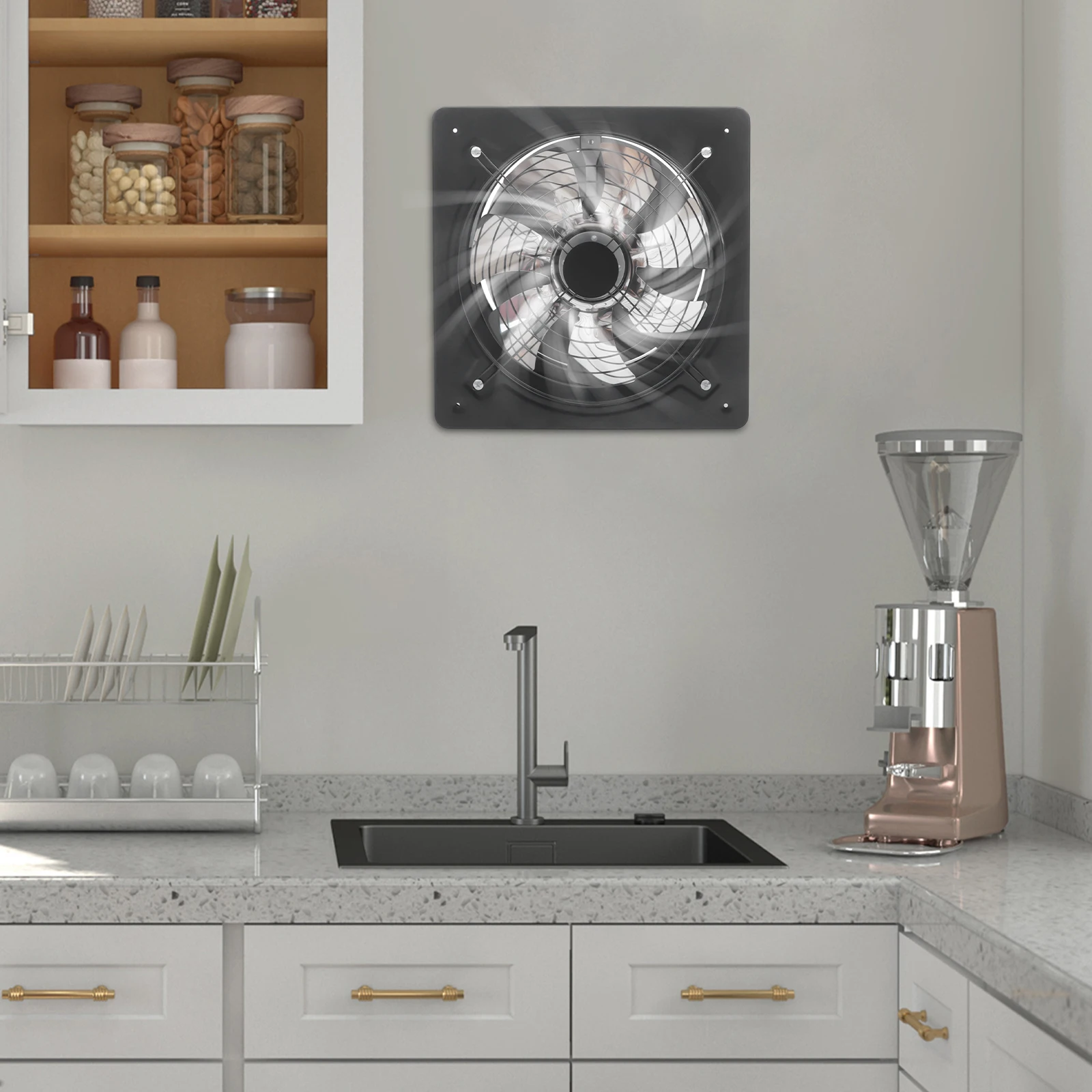 

12 Inch Duct Fan, 125W 110V Exhaust Ventilation Fan, Silver Blade Low Noise Blower for Home, Kitchen, Bathroom, Basement, Attic