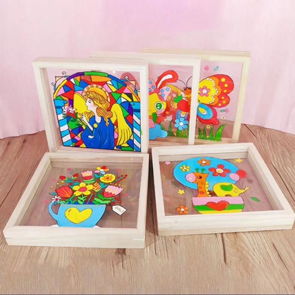 Solid Wood Photo Frames Children Painting Display Frame Office Desktop Photo Holder For Pictures Photo Decor Commemorative Gift
