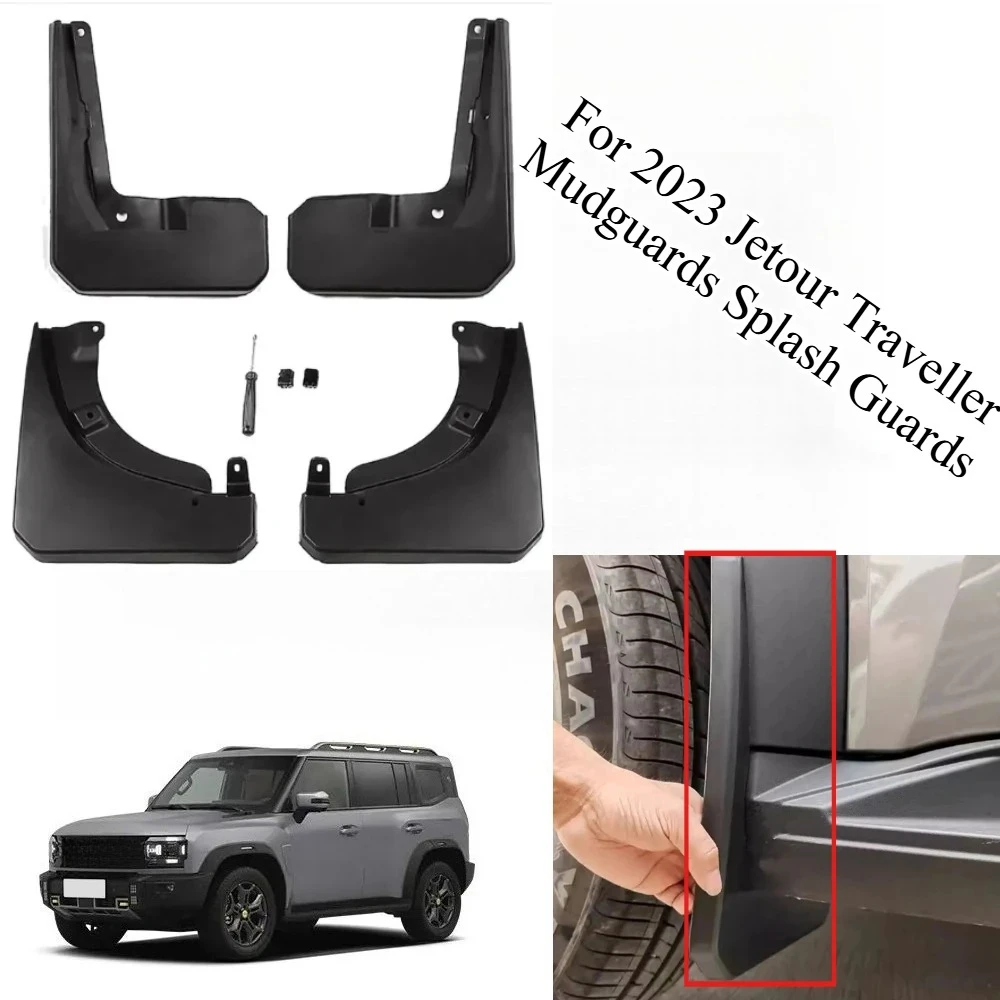 

For 2023 Jetour Traveller Mud Guards Fender Flares Splash-Proof Off-Road Upgrade ABS Bolt-On No-Drill Installation Universal Fit