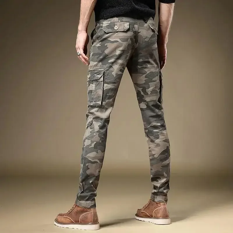 

Straight Male Cowboy Pants Camouflage Luxury Clothes Y2k Trousers2000s Retro Original Japanese Street Style Stacked Men's Jeans