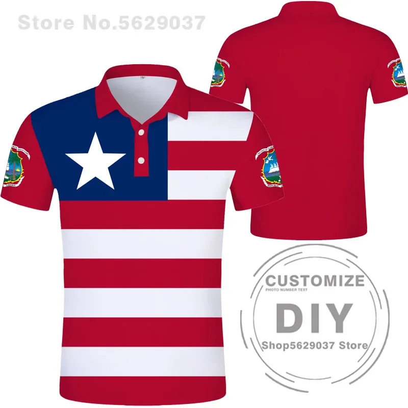 Liberia Polo Shirt Diy Free Custom Made Name Number Lbr Polo Shirt Nation Flag Lr Republic Liberian Country College Logo Clothes