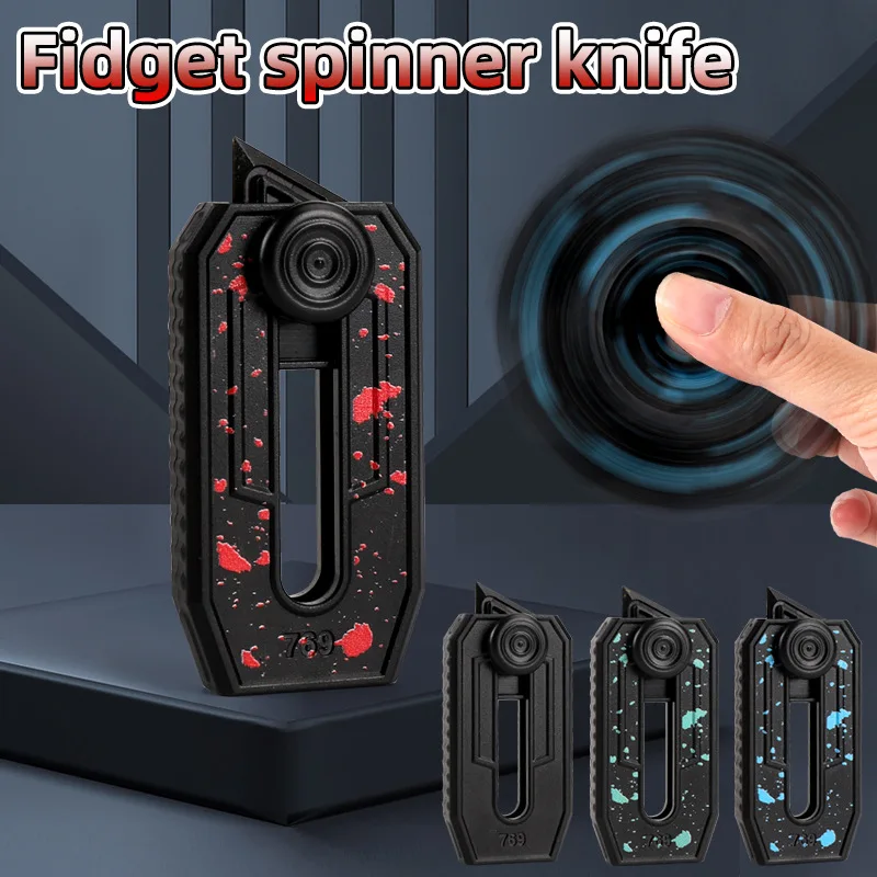 Novel EDC Rotating Fingertip Gyroscope Push Card Unboxing 3-in-1 Portable Adult Stress Relief Toy ADHD Concentration Tool Gift