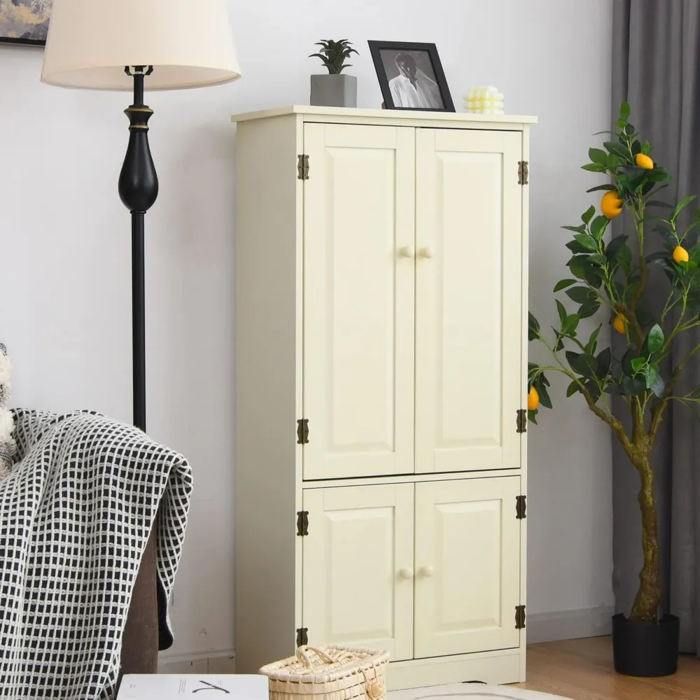 خزانة تخزين مخزن المطبخ، خزانة مطبخ حديثة مع أرفف قابلة للتعديل وجهاز مضاد للتداخل، فلو متعدد الوظائف