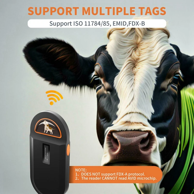 เครื่องอ่าน RFID 134.2Khz สัตว์เลี้ยง Microchip เครื่องสแกนเนอร์เครื่องอ่านชิปสัตว์แบบพกพาสําหรับการระบุหมายเลข ID สัตว์