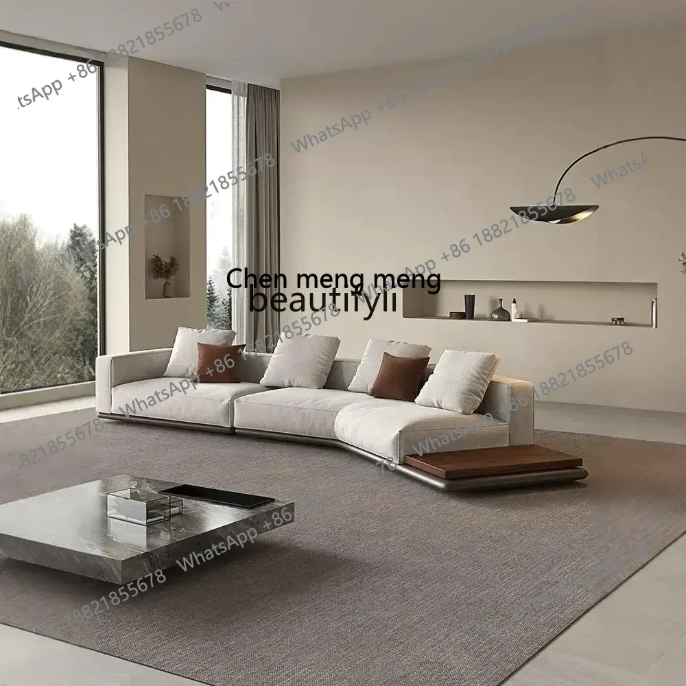 z183  Italian minimalist fabric sofa large apartment villa living room combination simple cotton and linen horizon special-shape