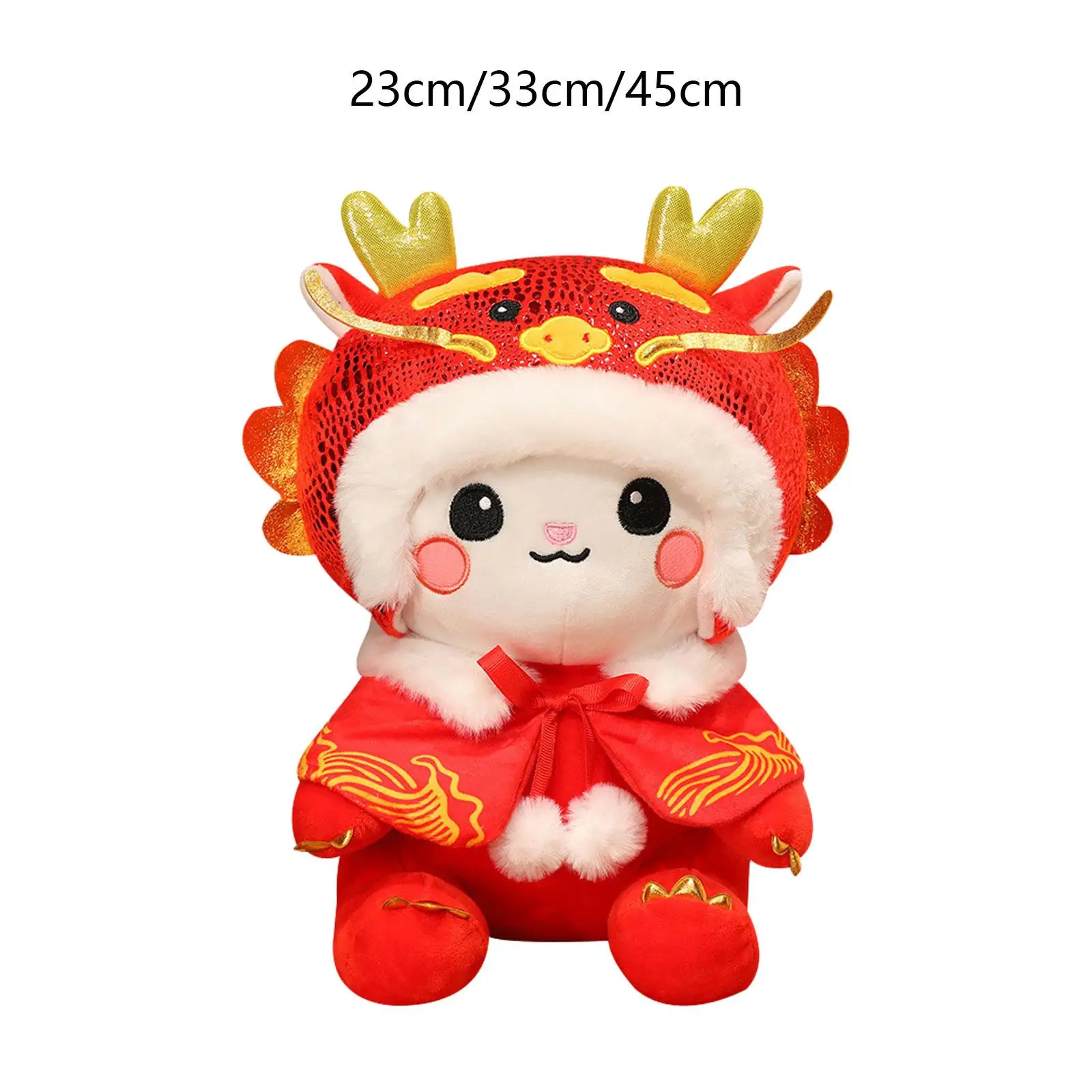 Soft Stuffed Animal Toy Chinese New Year Dragon Plush Doll,Cute Lightweight Spring Festival Toy for Living Room Shop