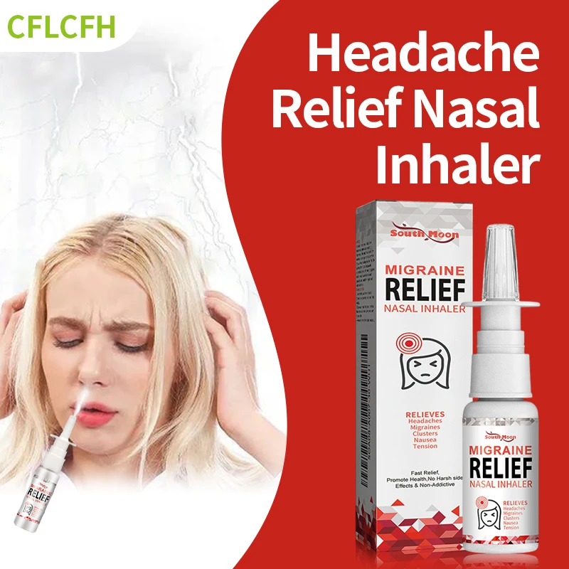 

Headache Migraine Relief Nasal Inhaler Head Pain Treatment Spray Dizziness Nerve Pain Medicine Relax Soothing Nose Care