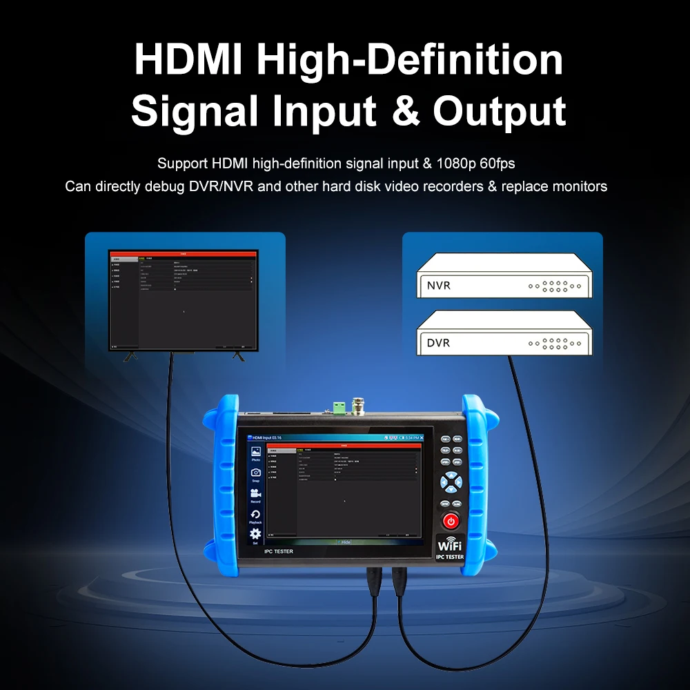 NOYAFA-IPC PTZ IP Camera Tester, 8MP, AHD, CVI, TVI, SDI, HDMI, Entrada e Saída, Monitor de Segurança, Network Cable Tester