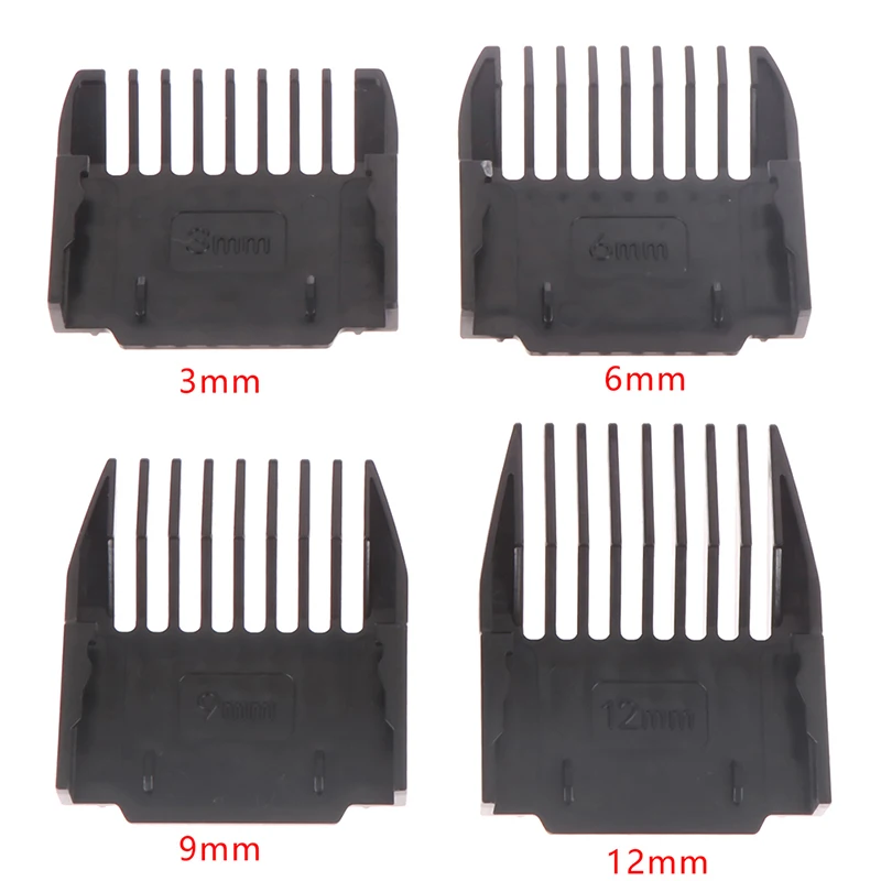 4Pcs Universal Cut Clipper Limit Comb Guide Attachment Size Barber Replacement (3mm,6mm,9mm,12mm)