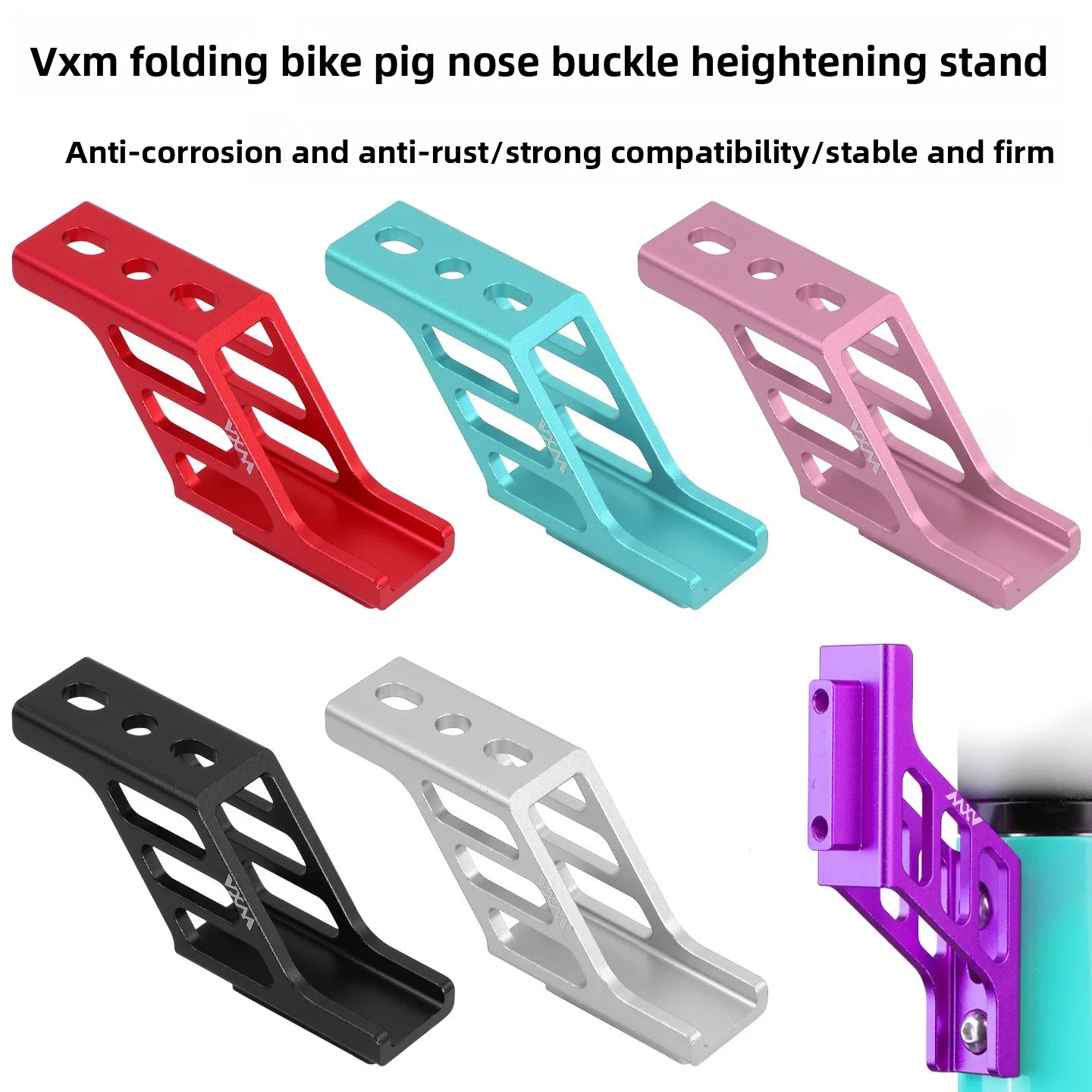Aluminum Alloy Pig‑Nose Heightening Mount Adapter for Folding Bikes Front Bag Bracket Conversion Seat Bike Modification